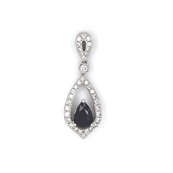 White Gold Blue Sapphire Pendant Mark Jewellers La Crosse, WI