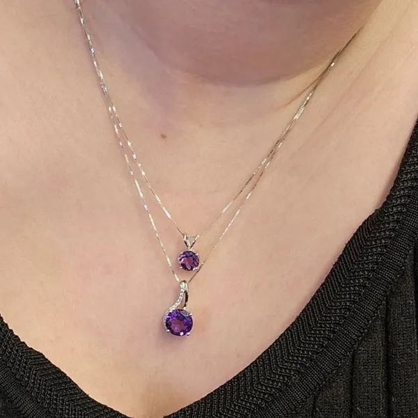 White Gold Amethyst Pendant Image 3 Mark Jewellers La Crosse, WI
