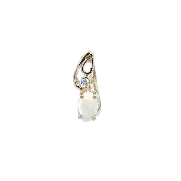 Yellow Gold Opal & Diamond Pendant Mark Jewellers La Crosse, WI