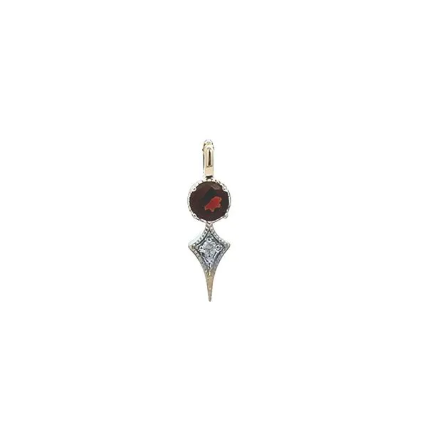 Yellow Gold Garnet & Diamond Pendant Mark Jewellers La Crosse, WI