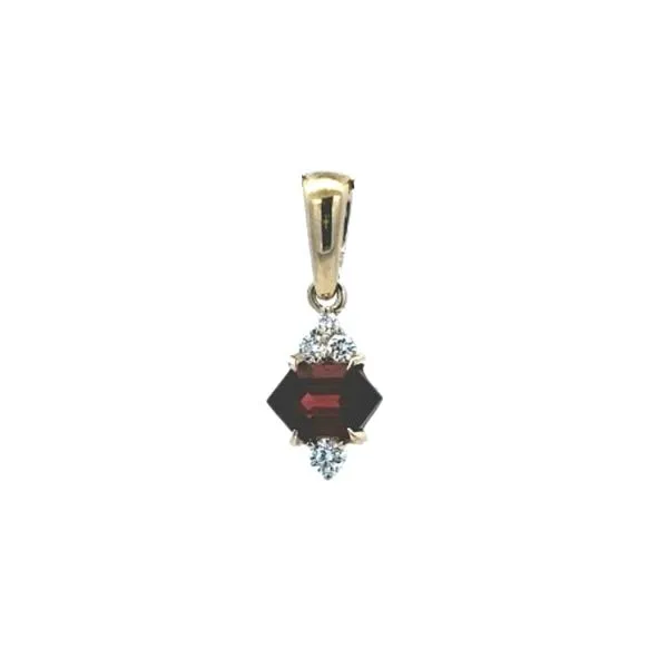 Yellow Gold Garnet & Diamond Pendant Mark Jewellers La Crosse, WI