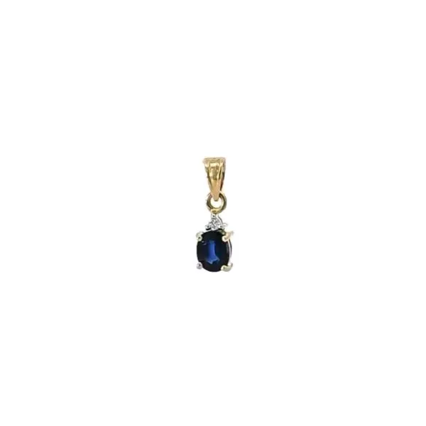 Yellow Gold Sapphire & Diamond Pendant Mark Jewellers La Crosse, WI