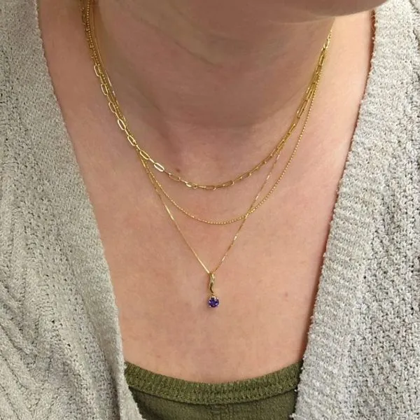 Yellow Gold Created Alexandrite Pendant Image 3 Mark Jewellers La Crosse, WI