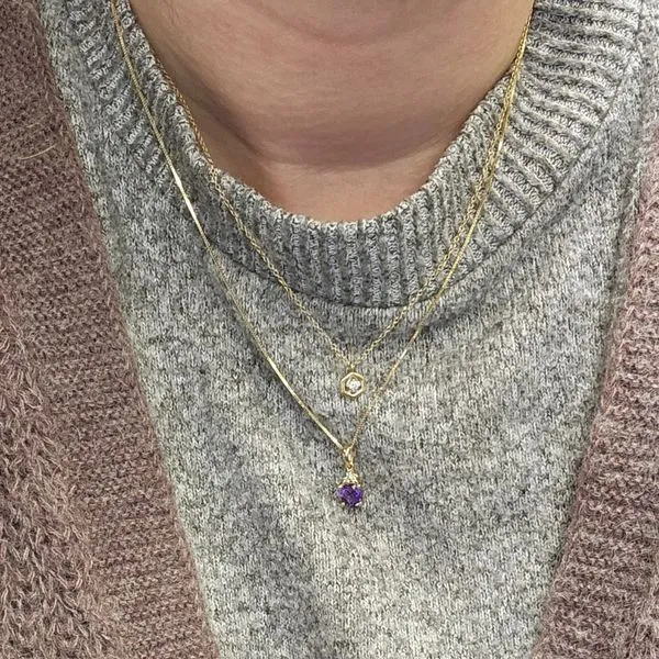 Yellow Gold Amethyst & Diamond Pendant Image 3 Mark Jewellers La Crosse, WI