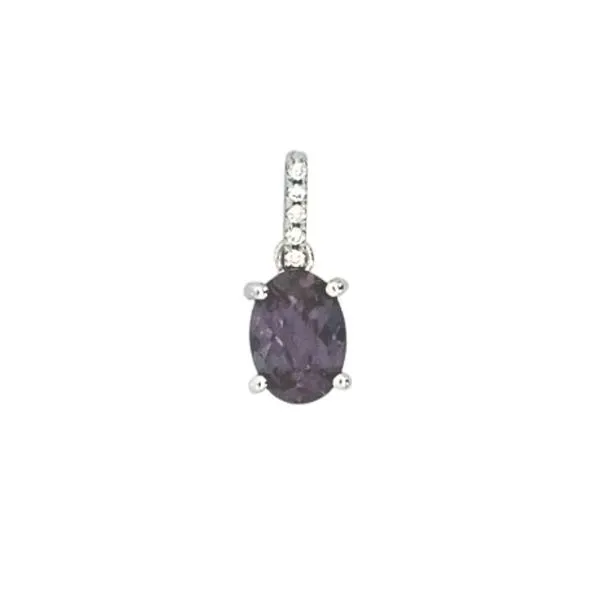 White Gold Created Alexandrite Pendant Mark Jewellers La Crosse, WI