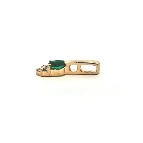Yellow Gold Emerald & Diamond Pendant Image 2 Mark Jewellers La Crosse, WI
