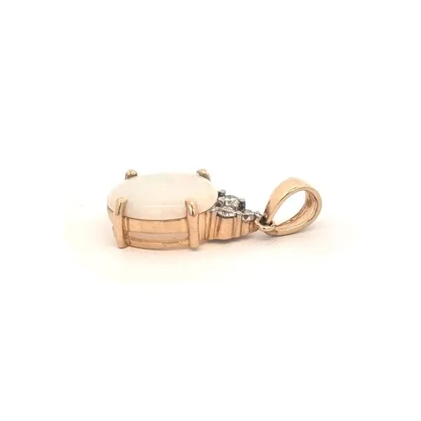 Yellow Gold Opal & Diamond Pendant Image 2 Mark Jewellers La Crosse, WI