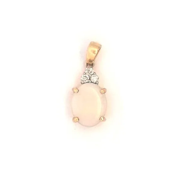Yellow Gold Opal & Diamond Pendant Mark Jewellers La Crosse, WI