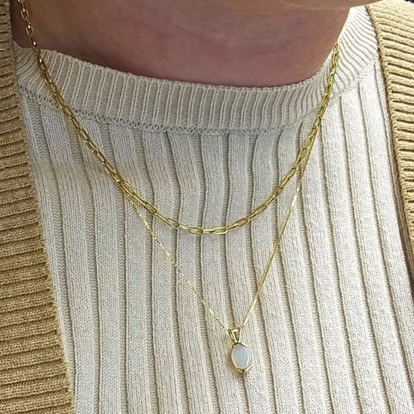 Yellow Gold Opal Pendant Image 3 Mark Jewellers La Crosse, WI