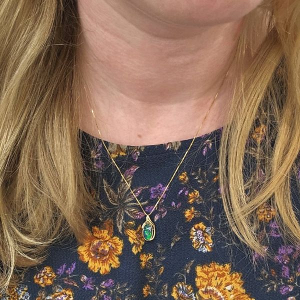 Yellow Gold Opal Pendant Image 2 Mark Jewellers La Crosse, WI