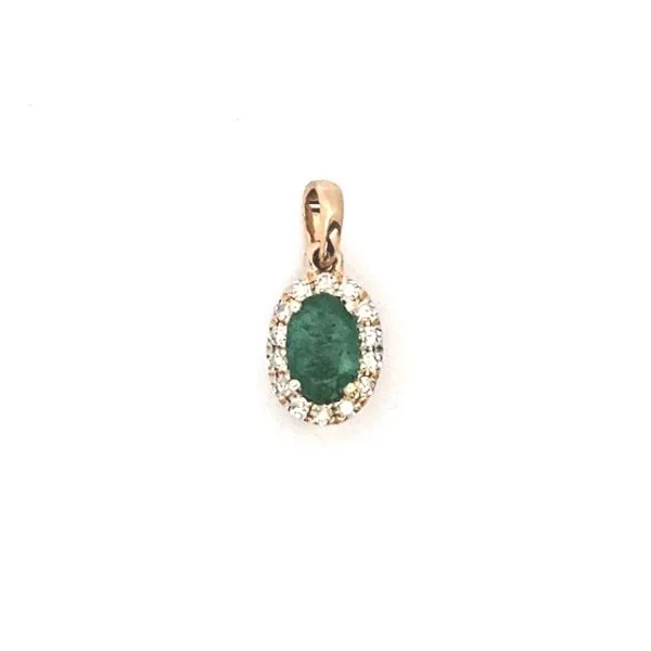 Yellow Gold Emerald & Diamond Pendant Mark Jewellers La Crosse, WI