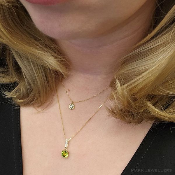 Yellow Gold Peridot Pendant Image 3 Mark Jewellers La Crosse, WI