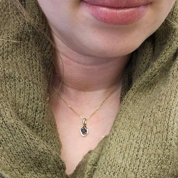 Yellow Gold Sapphire Pendant Image 2 Mark Jewellers La Crosse, WI