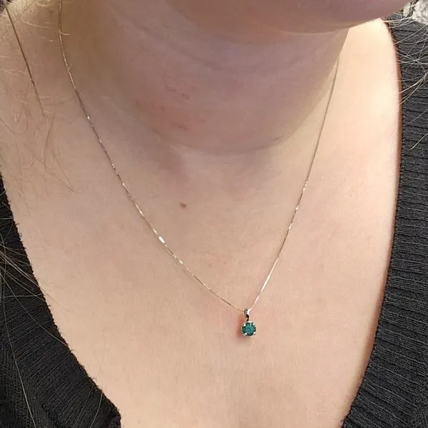 White Gold Emerald Pendant Image 2 Mark Jewellers La Crosse, WI