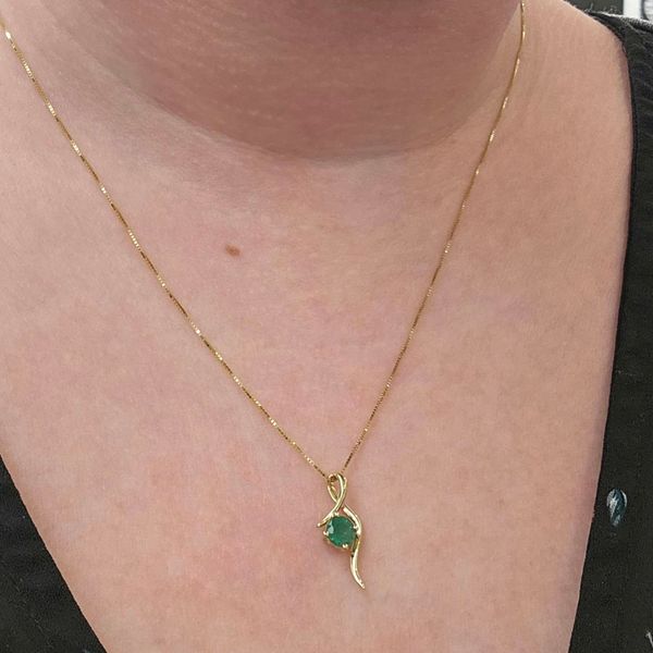 Yellow Gold Emerald Pendant Image 2 Mark Jewellers La Crosse, WI
