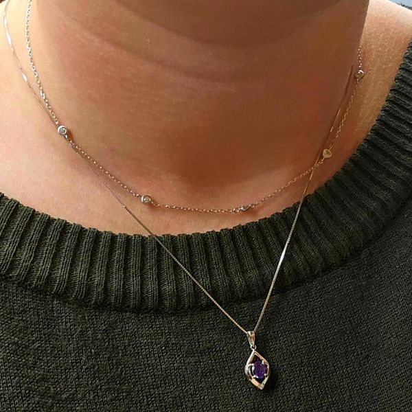 White Gold Created Alexandrite Pendant Image 2 Mark Jewellers La Crosse, WI