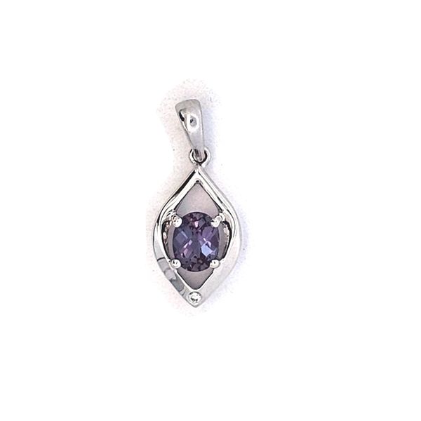 White Gold Created Alexandrite Pendant Mark Jewellers La Crosse, WI