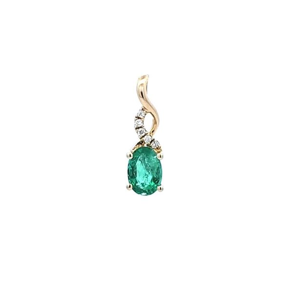 Yellow Gold Emerald & Diamond Pendant Mark Jewellers La Crosse, WI