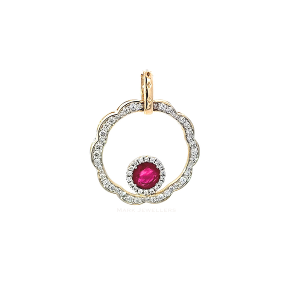 Yellow Gold Ruby & Diamond Pendant Mark Jewellers La Crosse, WI