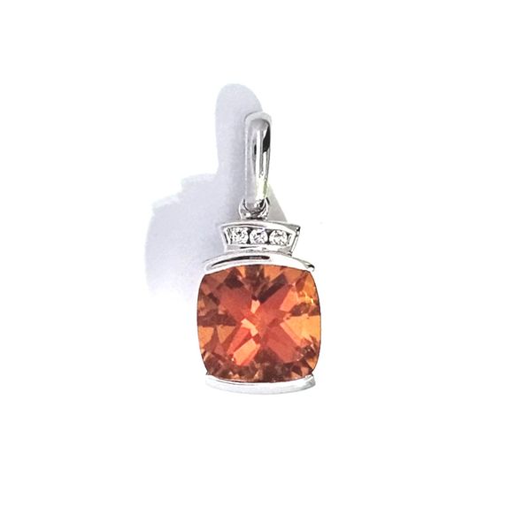 White Gold Citrine & Diamond Pendant Mark Jewellers La Crosse, WI