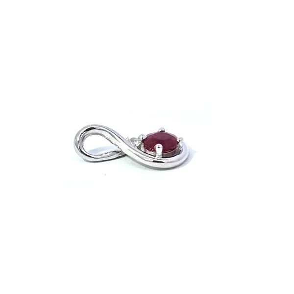 Sterling Ruby & White Topaz Pendant Image 2 Mark Jewellers La Crosse, WI