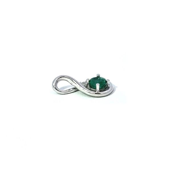 Sterling Emerald & White Topaz Pendant Image 2 Mark Jewellers La Crosse, WI