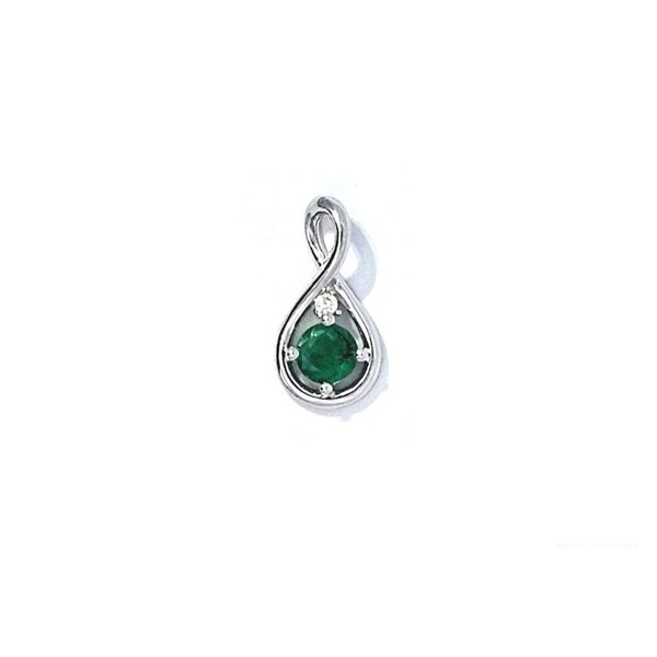 Sterling Emerald & White Topaz Pendant Mark Jewellers La Crosse, WI