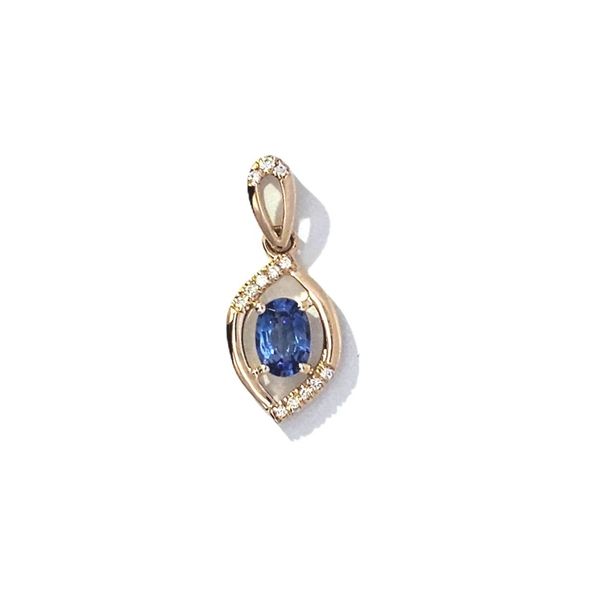 Yellow Gold Sapphire & Diamond Pendant Mark Jewellers La Crosse, WI