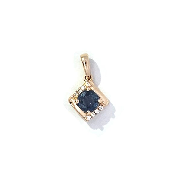 Yellow Gold Sapphire & Diamond Pendant Mark Jewellers La Crosse, WI