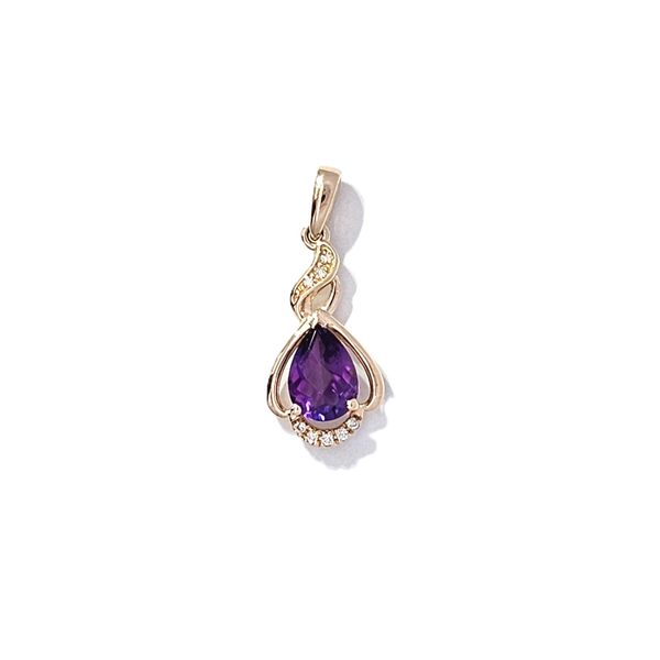 Yellow Gold Amethyst & Diamond Pendant Mark Jewellers La Crosse, WI