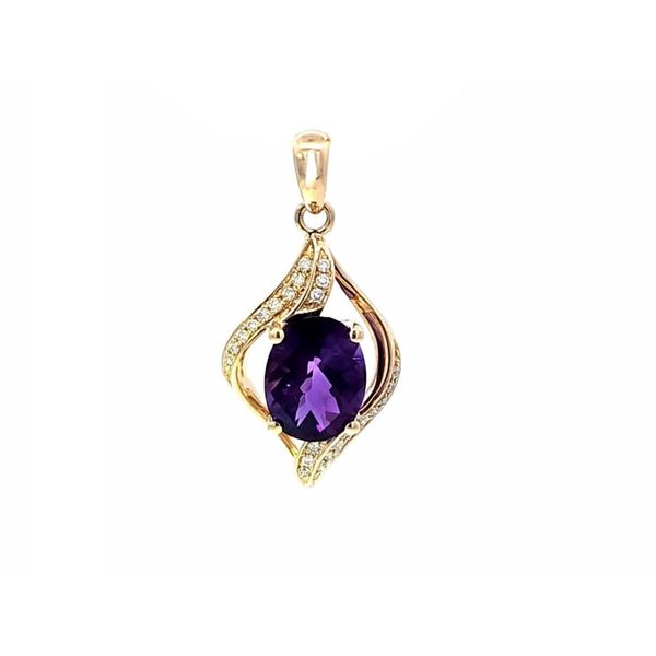 Yellow Gold Amethyst & Diamond Pendant Mark Jewellers La Crosse, WI