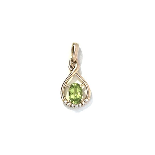 Yellow Gold Peridot & Diamond Pendant Mark Jewellers La Crosse, WI