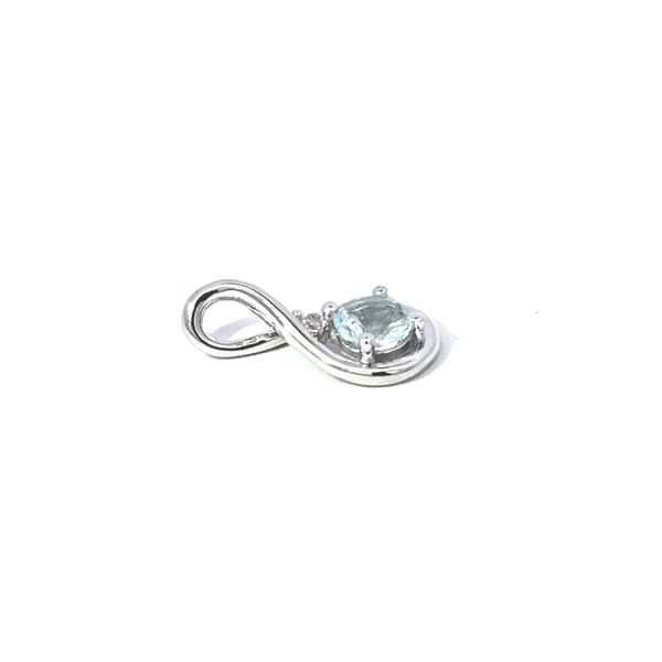 Sterling Aquamarine & White Zircon Pendant Image 2 Mark Jewellers La Crosse, WI
