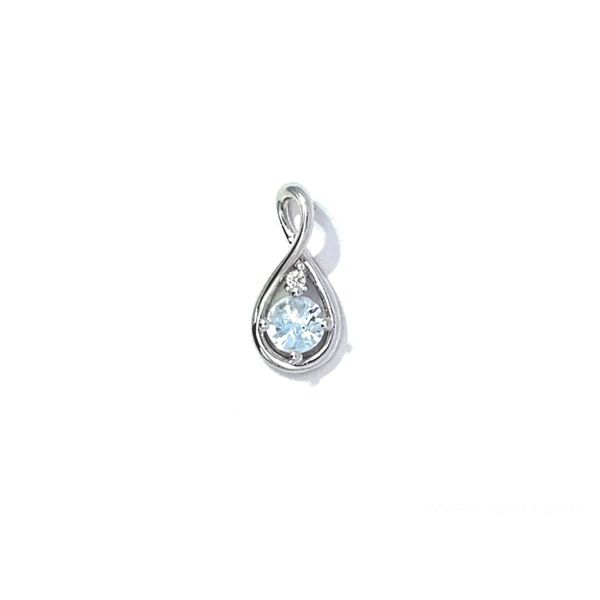 Sterling Aquamarine & White Zircon Pendant Mark Jewellers La Crosse, WI