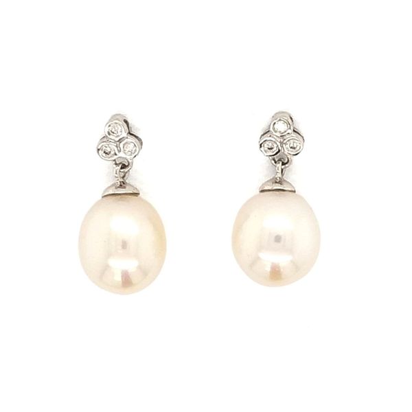 White Gold Freshwater Pearl Earrings Mark Jewellers La Crosse, WI