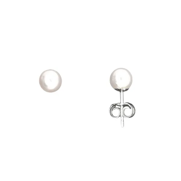 White Gold Cultured Akoya Pearl Stud Earrings Mark Jewellers La Crosse, WI
