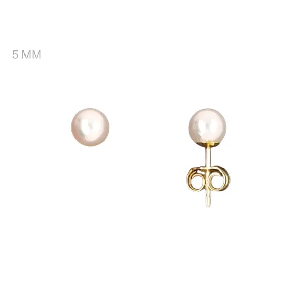 Yellow Gold Cultured Akoya Pearl Stud Earrings Mark Jewellers La Crosse, WI