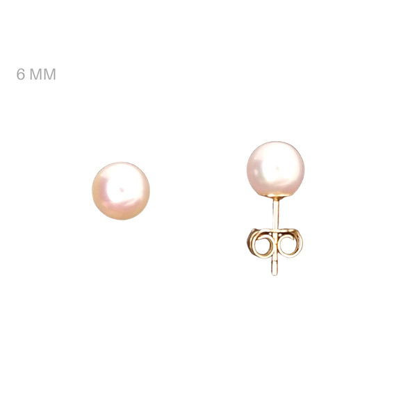 Yellow Gold Cultured Akoya Pearl Stud Earrings Mark Jewellers La Crosse, WI