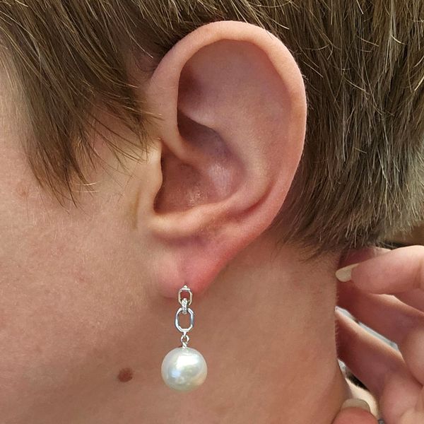 Sterling Pearl Drop Earrings Image 3 Mark Jewellers La Crosse, WI