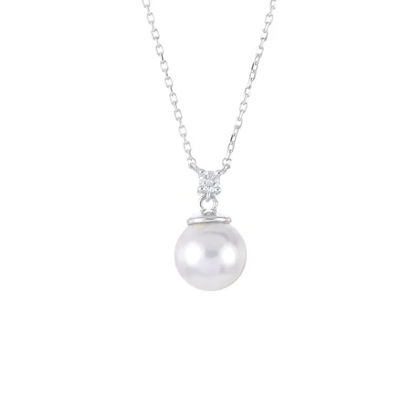 White Gold Pearl & Diamond Necklace Mark Jewellers La Crosse, WI