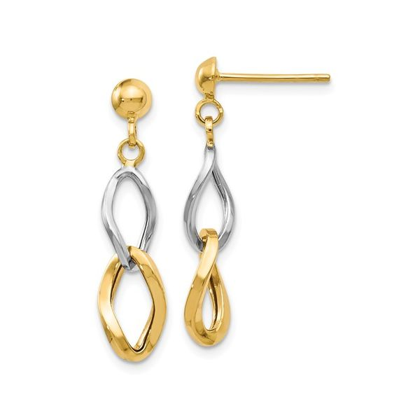 Two Tone Gold Link Dangle Earrings Mark Jewellers La Crosse, WI