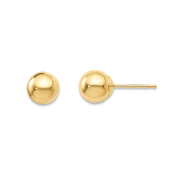 Yellow Gold 6mm Ball Stud Earrings Mark Jewellers La Crosse, WI