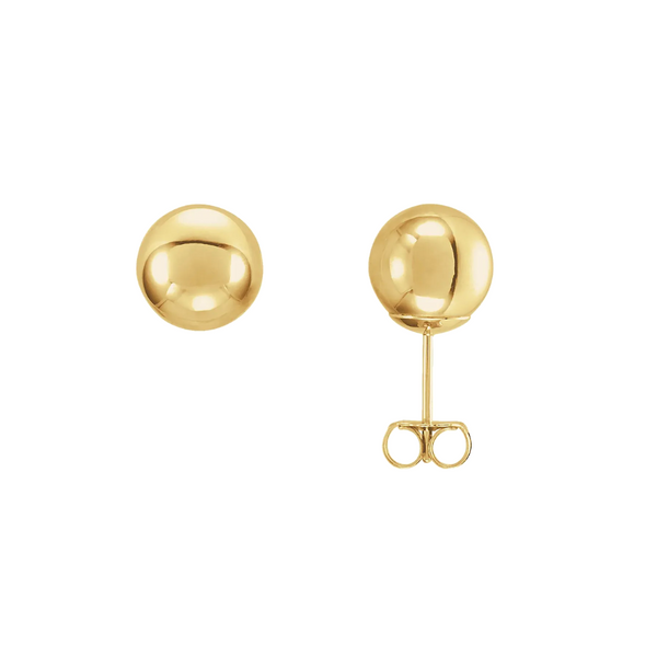 Yellow Gold 7mm Ball Stud Earrings Mark Jewellers La Crosse, WI