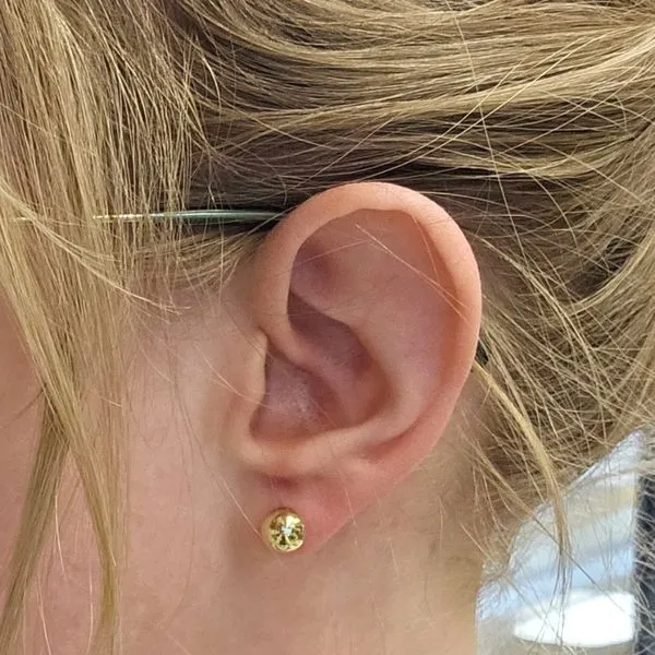 Yellow Gold 8mm Ball Stud Earrings Image 2 Mark Jewellers La Crosse, WI