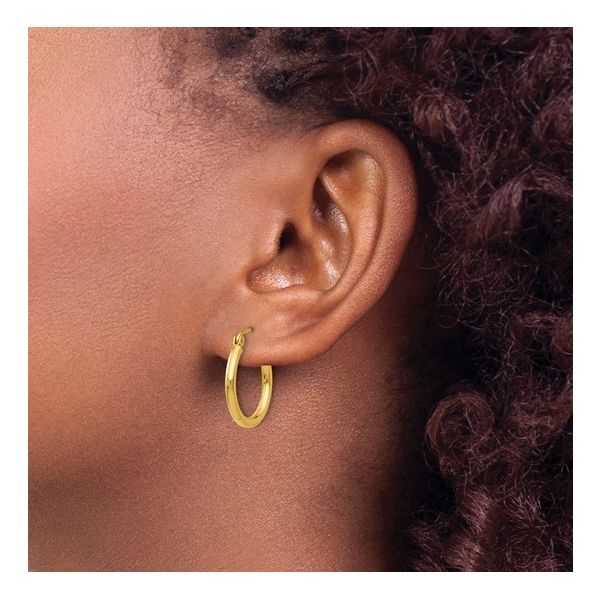 Yellow Gold Hoop Earrings Image 2 Mark Jewellers La Crosse, WI