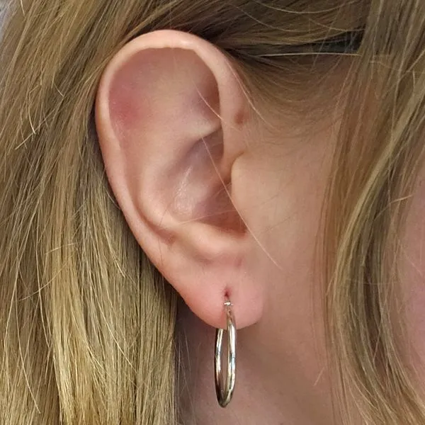 White Gold Hoop Earrings Image 3 Mark Jewellers La Crosse, WI