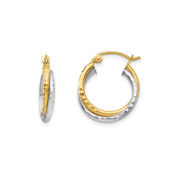 Two Tone Gold Hoop Earrings Mark Jewellers La Crosse, WI