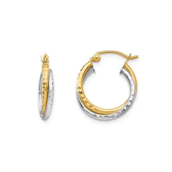 Two Tone Gold Hoop Earrings Mark Jewellers La Crosse, WI