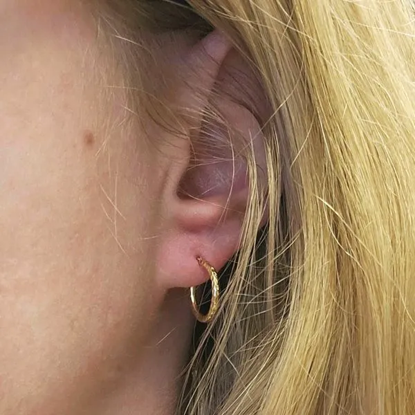 Yellow Gold Hoop Earrings Image 3 Mark Jewellers La Crosse, WI