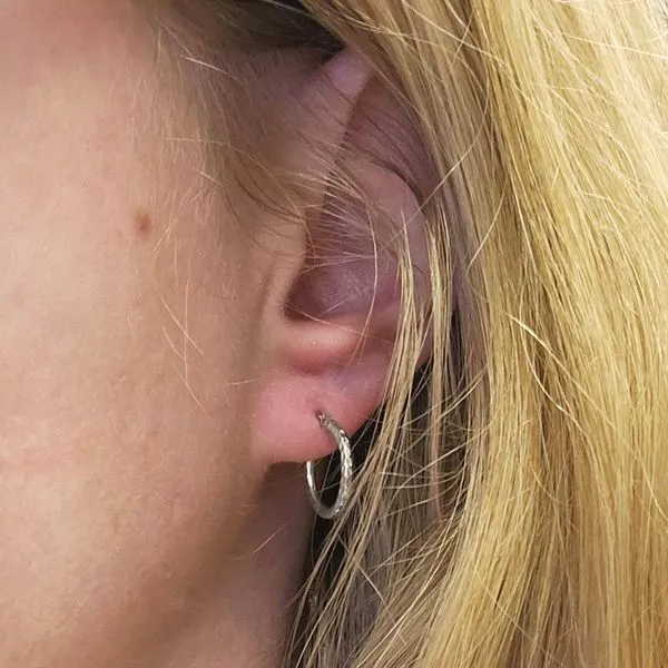 White Gold Hoop Earrings Image 3 Mark Jewellers La Crosse, WI